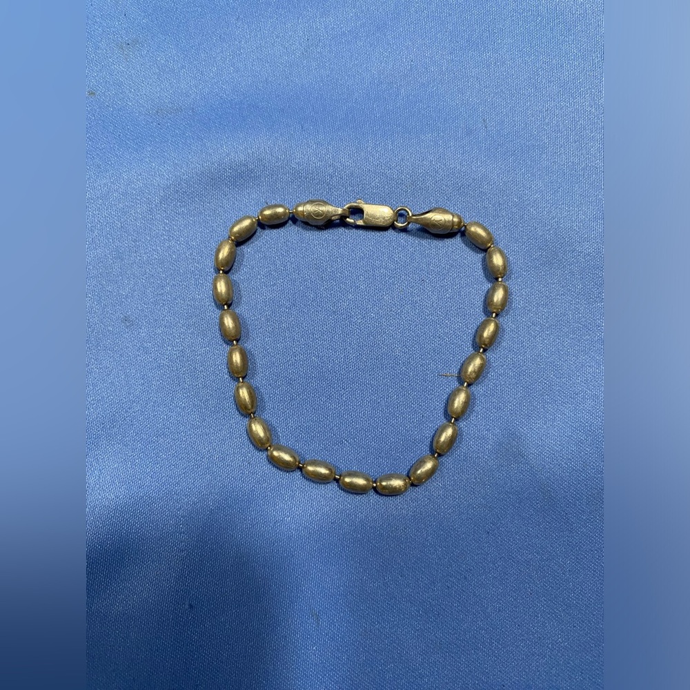 Vintage IItaly 925 Sterling Silver Bead Bracelet  8.18g